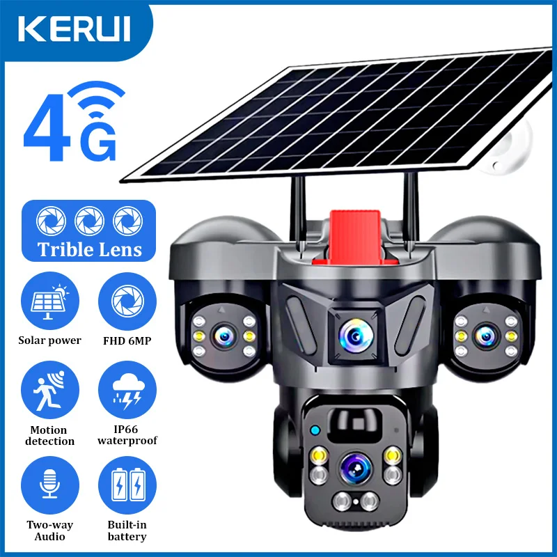 Home Security Items - KERUI Outdoor PTZ 6MP 4G SIM