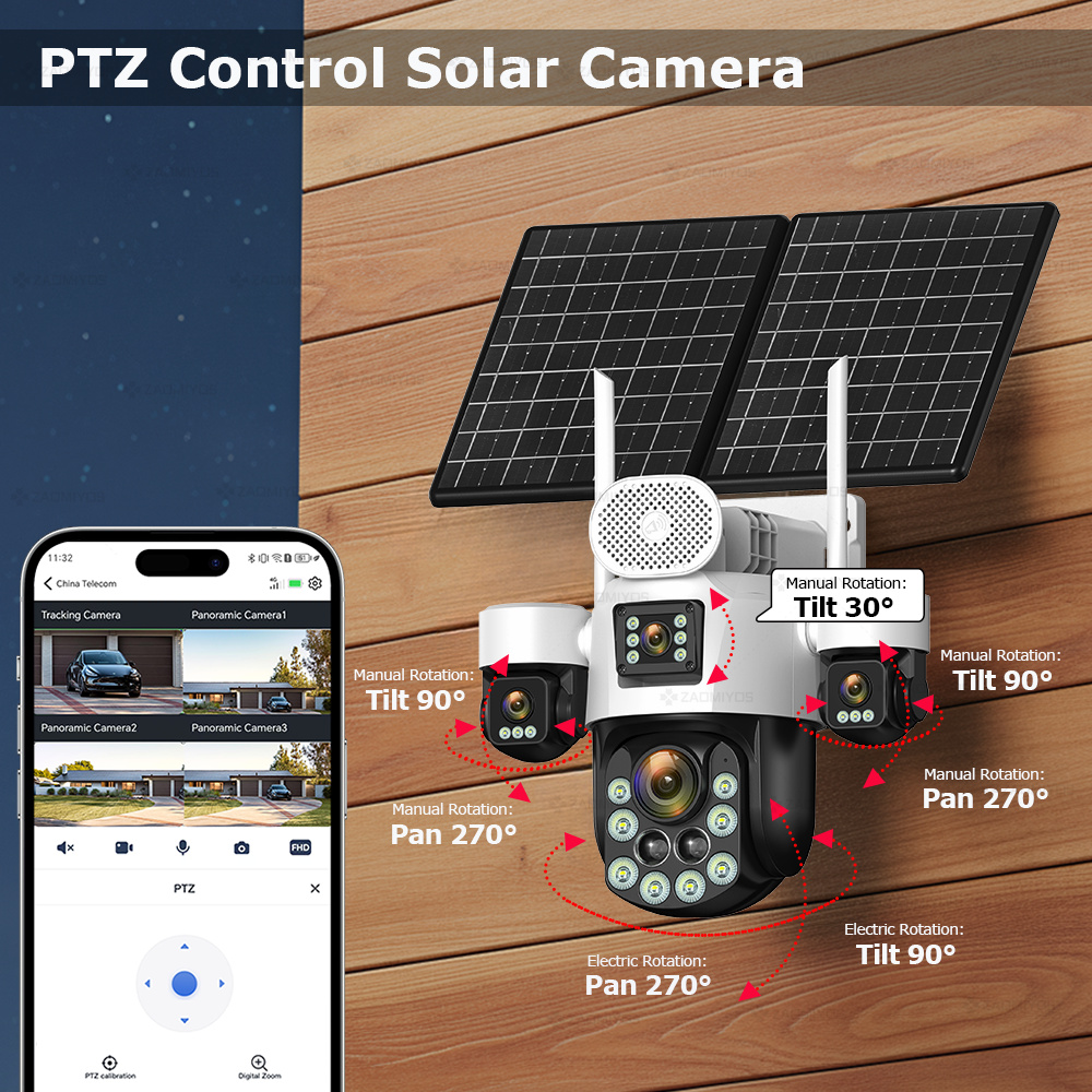 4 Lens Outdoor 360° Surveillan - Home Security Items 评论和价格